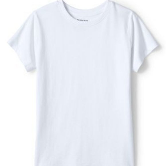 NWT LANDS' END GIRLS SHORT SLEEVE ESSENTIAL T-SHIRT WHITE MEDIUM (10-12 YEARS) - Picture 1 of 5